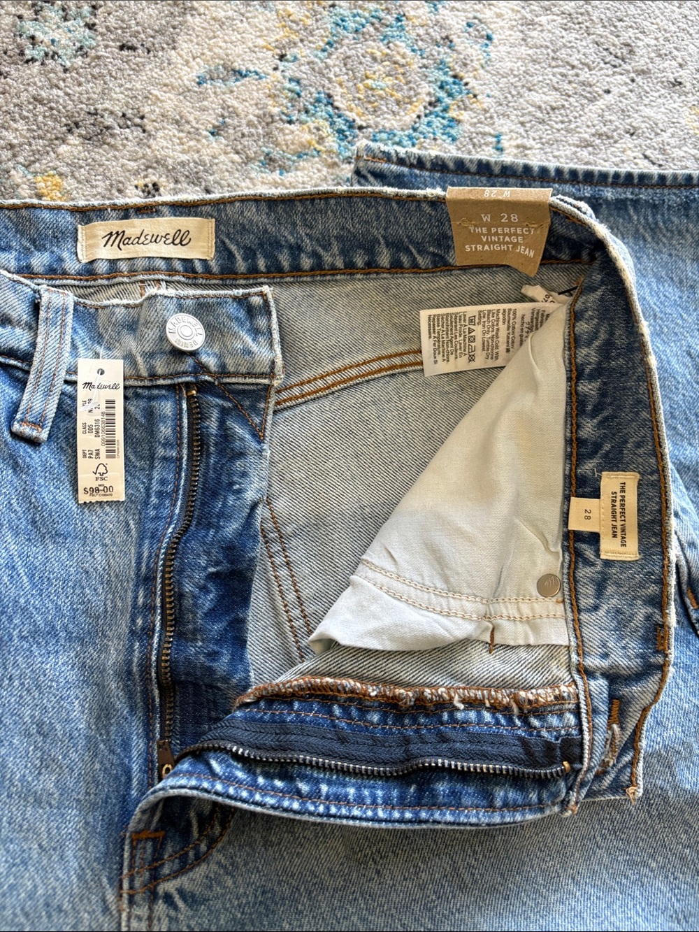Madewell The perfect vintage Straight Jeans in Light Blue Wash
